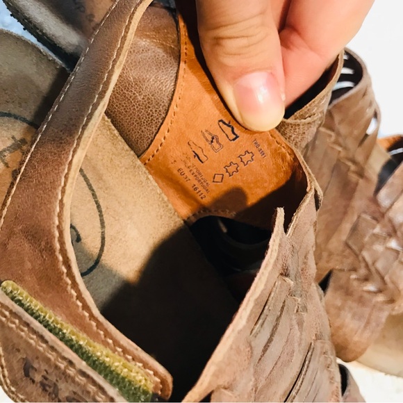 Taos Sandals Women Weave Slingback Strappy Beige Leather Wedge Heels - Picture 10 of 13